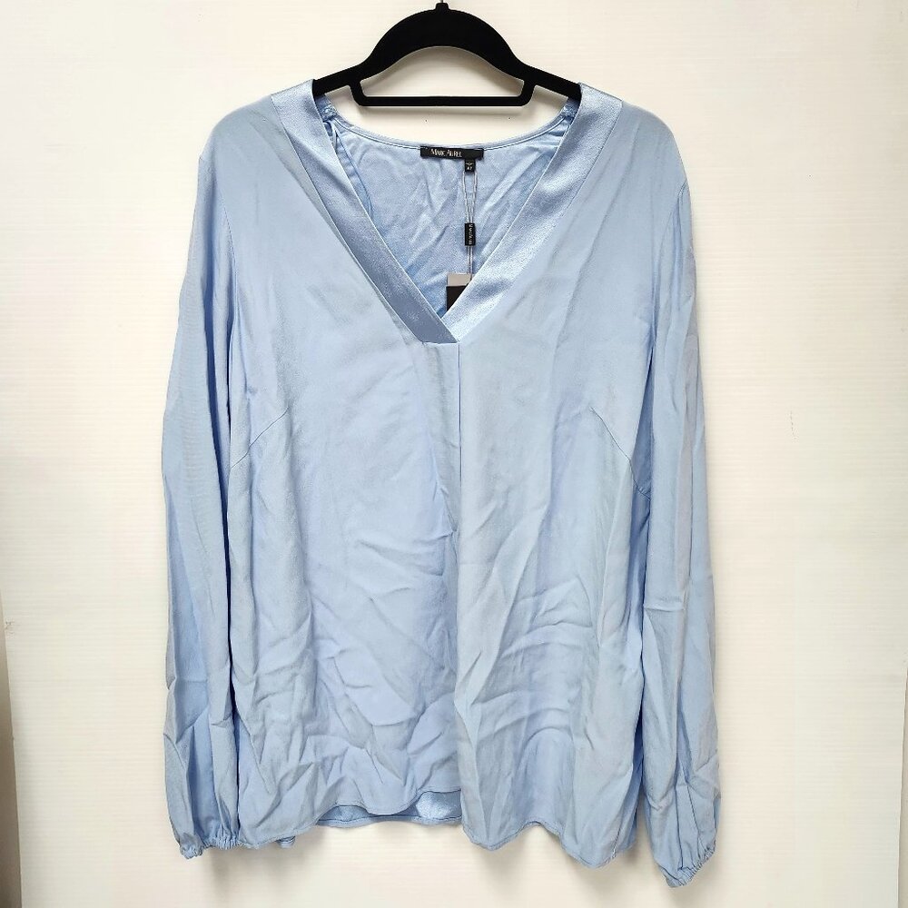 Marc Aurel Women's Light Blue Long Sleeved Blouse Size 12